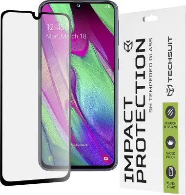 Produktbild von Techsuit Full Cover Impact Protection Displayschutzfolie für Samsung Galaxy A40 - Schwarz