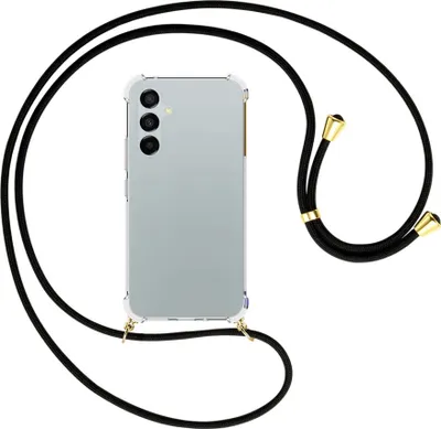 Produktbild von Handykette Backcover-Schutzhülle mit Band (Metall goldfarben) für Samsung Galaxy A54 5G (6.4'') - schwarz