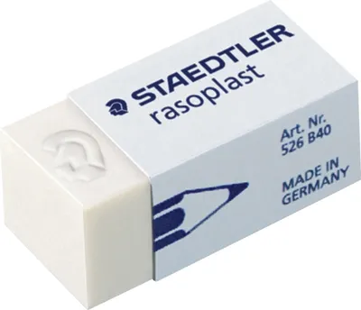 Produktbild von Radierer rasoplast 33x16x13mm weiß Packung mit 40 Stück