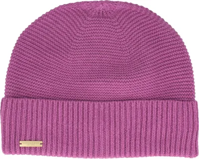 Seeberger Beanie mit Rippstrick-Umschlag in rosa