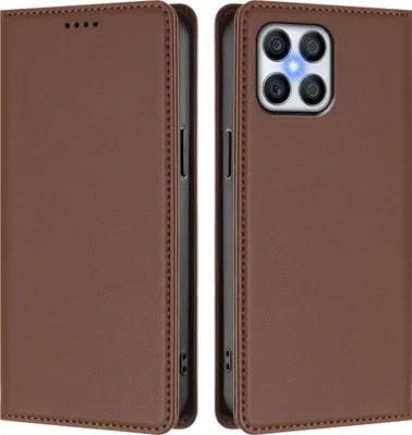 Image de Etui en cuir pour Honor X8 4G, étui magnétique en cuirPolyuréthaneavec support Marron