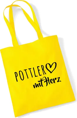 Produktbild von Huuraa Jutebeutel Pottler mit Herz 10 Liter Yellow Baumwolle Tasche Geschenkidee