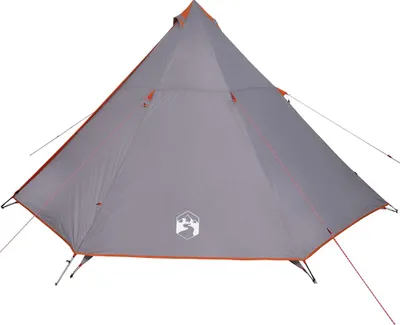 Produktbild von vidaXL Tipi-Familienzelt 8 Personen Grau und Orange Wasserdicht