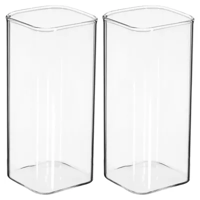 Produktbild von Trinkbecher 350ml - Quadratische Gläser - Hitzebeständig - Trinkgläser - Cocktail/Whisky - Transparent - Ideal für Kalte/Warme Getränke