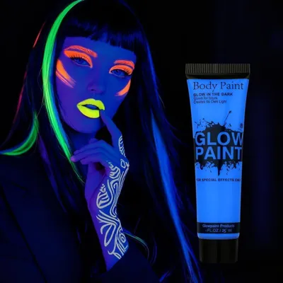 Produktbild von UV Bodypainting 25ml Neon Gelb-Grün Fluoreszierendes Blau