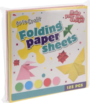 Produktbild von Origami Papier 15x15cm 125 Blätter Bunt Mix Set