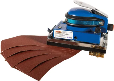 Produktbild von Mauk Druckluft Schwingschleifer inkl. 5 Schleifpads & Kupplungsstück - Schleifer Schleifmaschine Exzenterschleifer