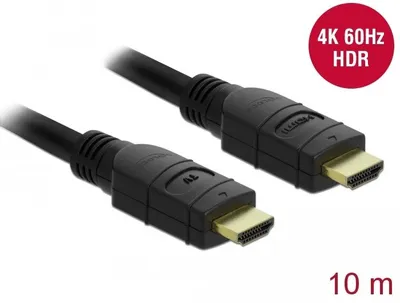 Produktbild von DeLOCK 85284, 10 m, HDMI Typ A (Standard), HDMI Typ A (Standard), 18 Gbit/s, Audio Return Channel (ARC), Schwarz