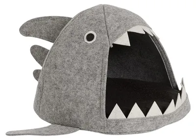 Image de hausleben : Niche pour chat en feutre, lit pour chat, abri pour animal de compagnie, nid pour animal, design amusant, lit attrayant pour votre chat, design en forme de requin