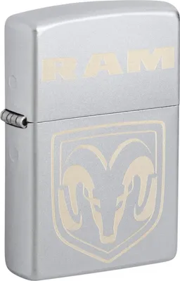 Produktbild von Zippo Feuerzeug Satin Finish gelasert RAM Motiv Chrom 60006796