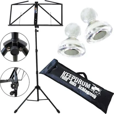 Produktbild von keepdrum MUS3BK Notenständer Schwarz mit 10 Magnete