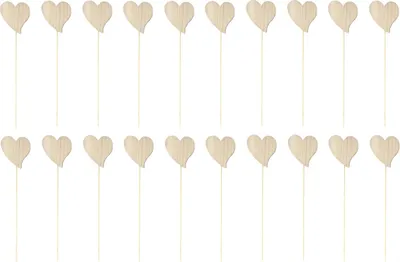 Produktbild von Blumen-Stecker Herz braun mit Holzstab 20 Stück