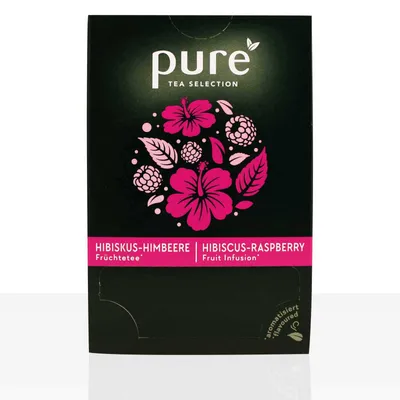 Produktbild von PURE Tea Selection Hibiskus Himbeere Früchtetee 25 x 3g Tee Beutel