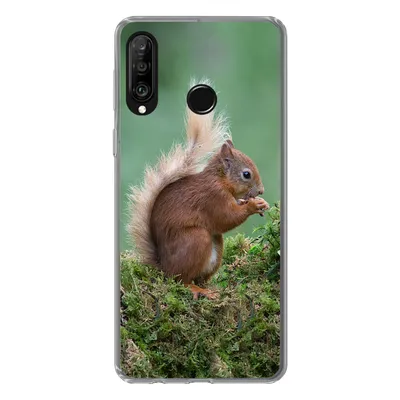 Produktbild von MuchoWow® Handyhülle Schutzhülle Hülle für Huawei P30 Lite Eichhörnchen - Wald - Moos Silikon Softcase Handy Hülle - Handyhülle
