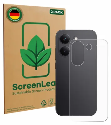 Produktbild von 2x ScreenLeaf Schutzfolie für Xiaomi Poco X8 Pro (Rückseite) nachhaltiger Displayschutz Display Schutz Folie Klar Transparent