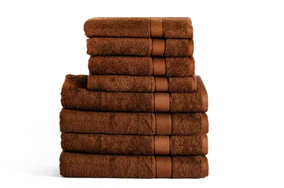 Produktbild von Komfortec 8er Handtuch Set aus 100% Baumwolle, 4 Badetücher 70x140 und 4 Handtücher 50x100 cm , Frottee, Weich, Schoko Braun