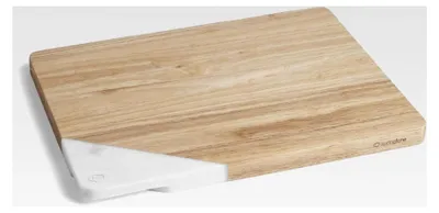 Produktbild von Schneidebrett aus Kautschukholz und Marmor - 43 x 32 x 2,5 cm
