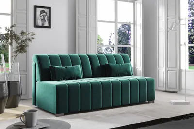 Produktbild von Schlafsofa NADIA, ausziehbare Polstercouch mit Schlaffunktion, Sofa mit Bettkasten, Bonnell-Federkern, inkl. Kissen, Monolith 37
