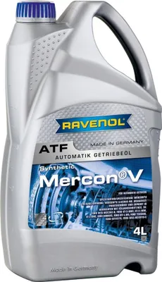 Produktbild von RAVENOL ATF Mercon V Automatikgetriebeöl Rot 4L 1212101-004-01-999 für FORD Fiesta Mk6 Schrägheck (JA8, JR8) FOCUS III Turnier Kuga Mk2 (DM2)