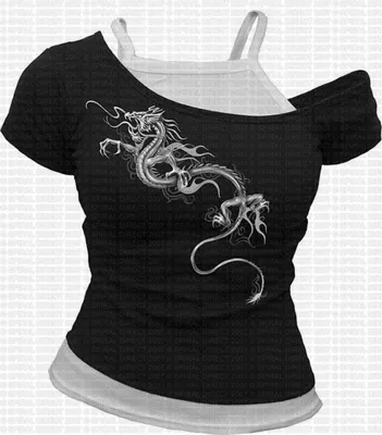 Produktbild von Schulterfrei 2in1 weiß-schwarz - Dragon Slant (grey)