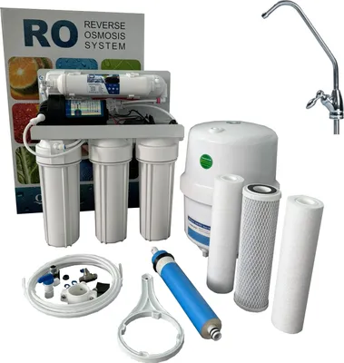 Produktbild von 5-Stufen Umkehrosmose Anlage mit Pumpe, Wasserfilter mit einzigen Wasserhahn