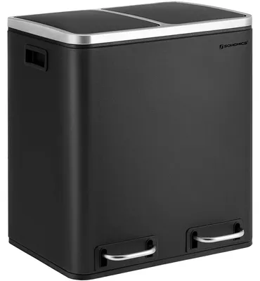 Produktbild von Mülltrennbehälter 30 Liter - Treteimer - Schwarz - 41 x 36 x 47 cm