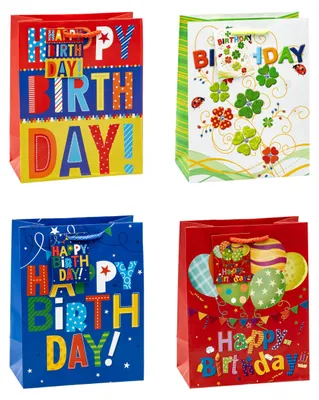 Produktbild von TSI Geschenktüten HAPPY BIRTHDAY, 12er Packung, Größe: Mittel (HxBxT 23 x 18 x 1