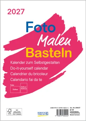 Produktbild von Foto-Malen-Basteln Bastelkalender A5 weiß 2027