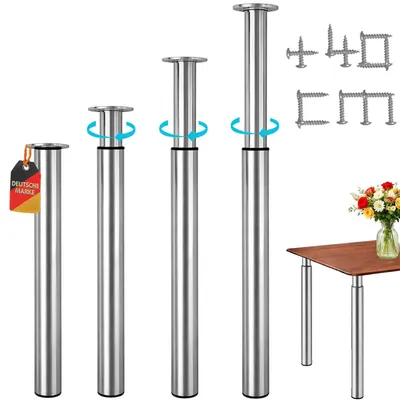 Immagine prodotto di Gambe da tavolo regolabili - 71-110 cm - Acciaio inossidabile - Set da 2