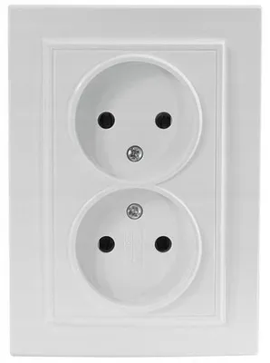 Productafbeelding van Adelid Quadra, dubbele wandcontactdoos, wit, inbouw