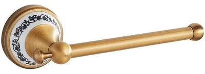Produktbild von Antikes Bronzegestell, Wandmontage, Badkamer-Accessoire, Porseleineser Design, messingfarben.