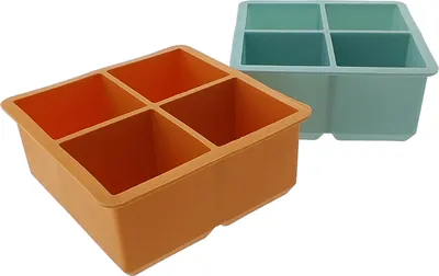 Immagine prodotto di 1 x cubettiera XXL in silicone, per 4 cubetti di ghiaccio, 2 colori