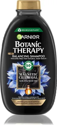 Zdjęcie produktu dla GARNIER - Botanic Therapy Magnetic Charcoal & Black Seed Oil Szampon do włosów przetłuszczających się z suchymi końcówkami 400ml