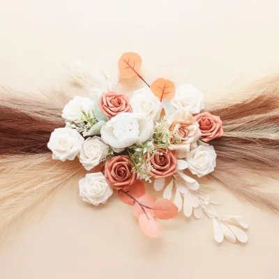 Obrázok produktu pre Veniec Boho svadobné kvetiny, umelý kvet, nástenný ornament