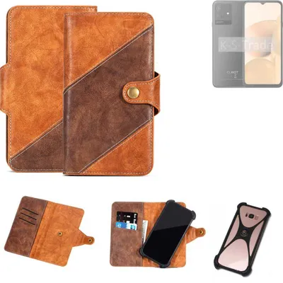 Produktbild von K-S-Trade Handyhülle Schutzhülle Bookstyle Case Wallet-Case kompatibel mit Cubot Note 50 Cover Klapphülle Kantenschutz Smartphone dunkelbraun braun