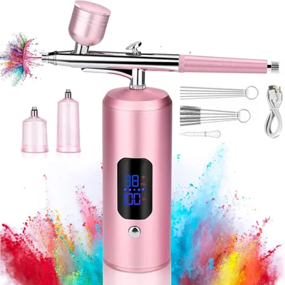 Obrázek produktu pro Sada pro airbrush, sada airbrushových pistolí, přenosná stříkací pistole 22/28/38 PSI, bezdrátová dobíjecí ruční sada pro airbrush na nehty, malování a líčení