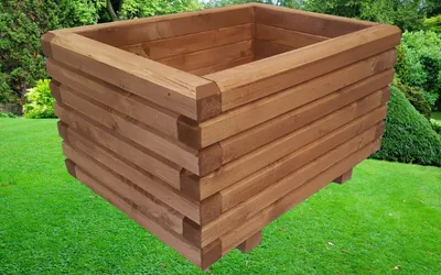 Produktbild von Massiver Pflanzkasten 60x40mm lasiert Außenmaße 80 x 50 x 48 cm Blumenkasten Hochbeet Pflanztrog Nr. PK - REAL-1113