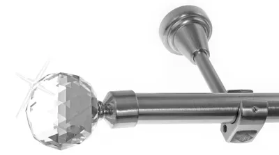 Produktbild von Gardinenstange mit Wandhalterung I Metall Edelstahl Look 1-läufig I Ø20mm | H50R