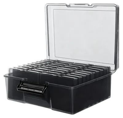 Image de Boîte noire pour photos avec 16 pochettes pour ranger des photos et des cartes