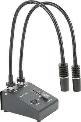 Image de Lampe col de cygne à LED pour microscope, puissance 6W, 6500K blanc froid, 2 en 1