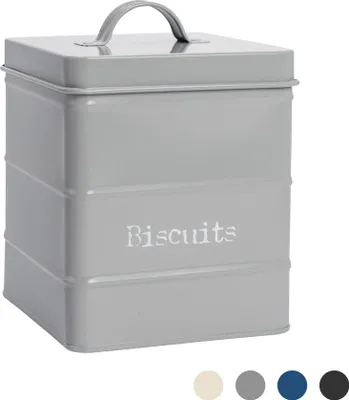 Produktbild von Harbour Housewares Industrie Keksdose - Vintage Style Stahl Küche Storage Caddy mit Deckel - Grau
