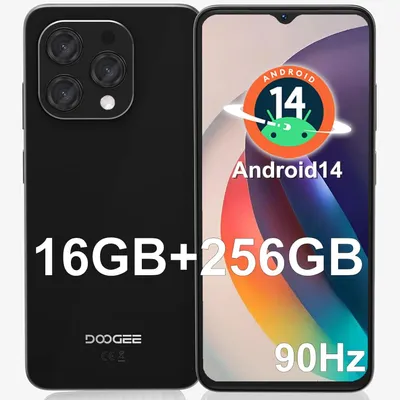 Image de DOOGEE N55 Pro Smartphone - 6.56" Écran 90Hz - 16 Go RAM + 256 Go ROM - Batterie 5150mAh - Caméra 13MP+8MP - Double SIM 4G Telephone Portable - GPS