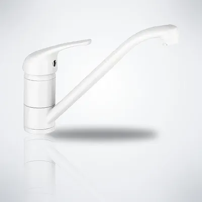 Produktbild von Küchenarmatur weiß Wasserhahn Küche Spültischarmatur Einhebelmischer 250 mm Ausladung 360° schwenkbar