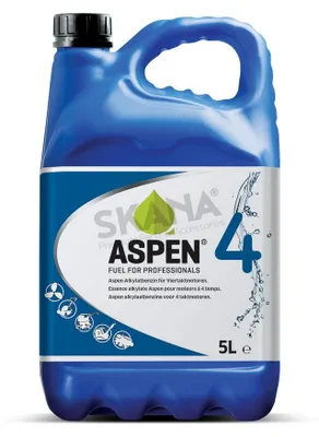Image de Carburant Essence Alkylate Aspen 4 - 5 Litres Pour Moteurs 4 Temps. Conditionnement De 9.