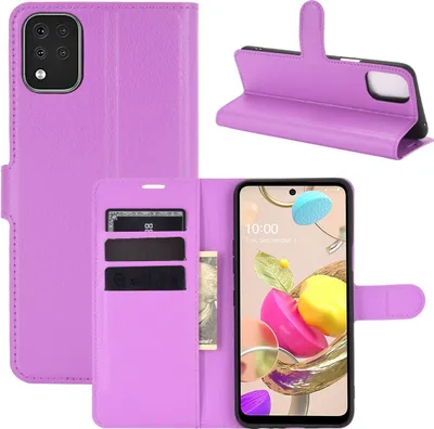 Produktbild von König Design Hülle kompatibel mit LG K42 Kunstleder Handyhülle - Handy Case Violett