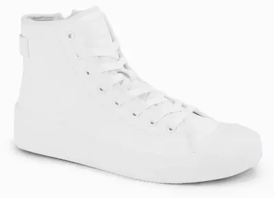 Imagen del producto de Zapatilla deportiva de corte alto y cremallera, color blanco, talla 43