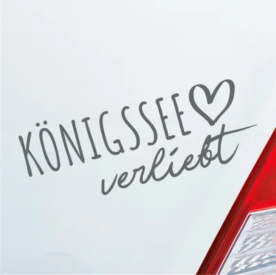 Produktbild von Auto Aufkleber Königssee verliebt Herz See Sea Liebe Car 19x7 cm Grau Sticker Heckscheibenaufkleber