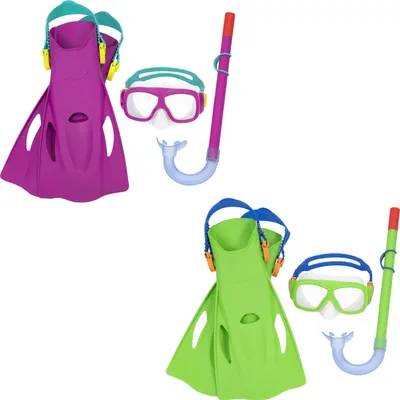 Obrázek produktu pro Šnorchlovací set Explora Essential mládež, maska, šnorchl, ploutve (růžová, zelená), EUR 37-41