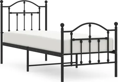 Obrázek produktu pro vidaXL Postel s čelem a nohou kovová 75x190 cm