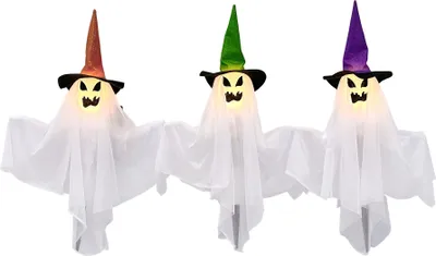 Immagine prodotto di Set di tre fantasmi illuminati su bacchette - 68 cm -